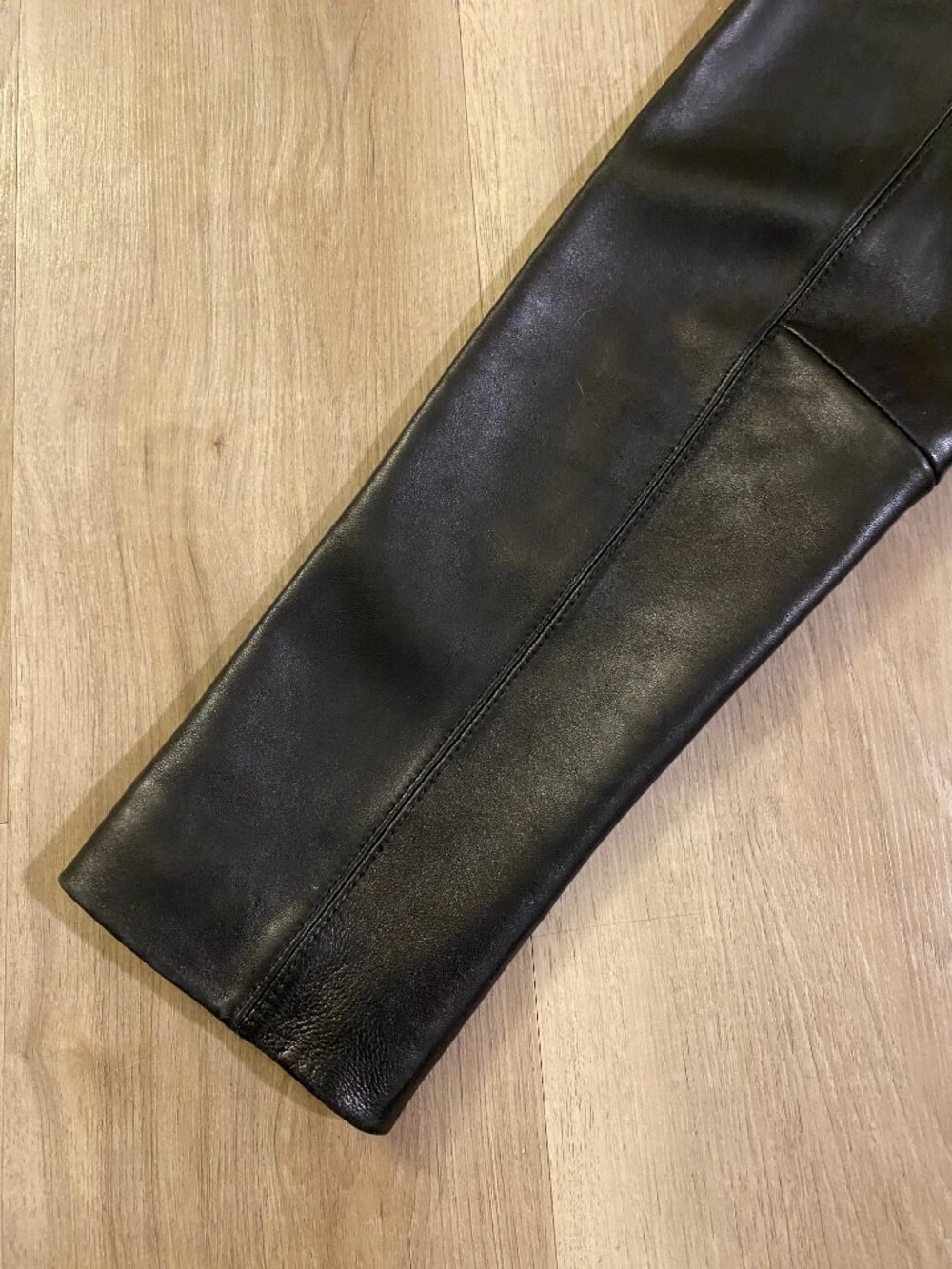 90s Vintage Siena Studio Genuine Leather Jacket Black Tailored Minimalist Coat - Picture 11 of 13